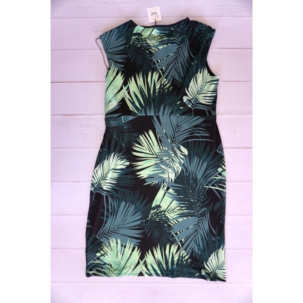 Debenhams The Collection Green Palm Leaf Print Shift Dress - Size 16, NWT - Picture 5 of 7